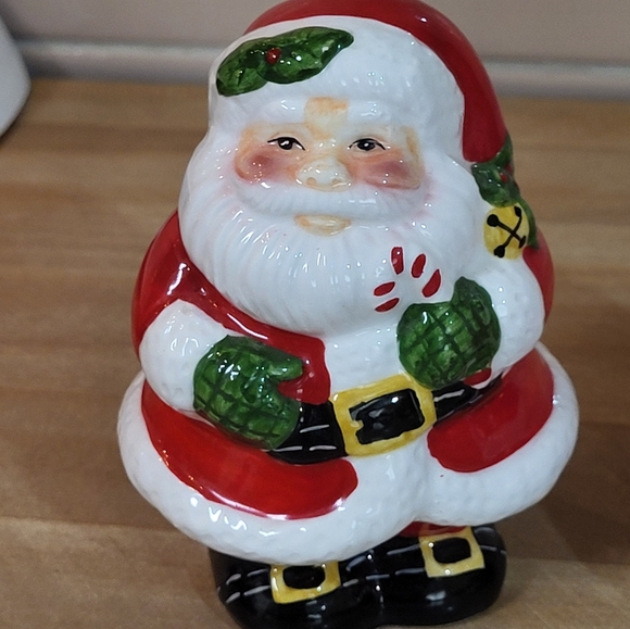 Vintage  Giftcraft Ceramic Santa Salt & Pepper Shakers 1995 Andrew Baron Design - Picture 2 of 10
